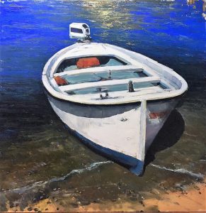 A. Patrisi White boat cm 100x100 A. Patrisi White boat cm 100x100