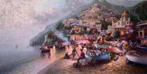 A. Colucci cm 60x120 Positano festa delle lampare A. Colucci cm 60x120 Positano festa delle lampare